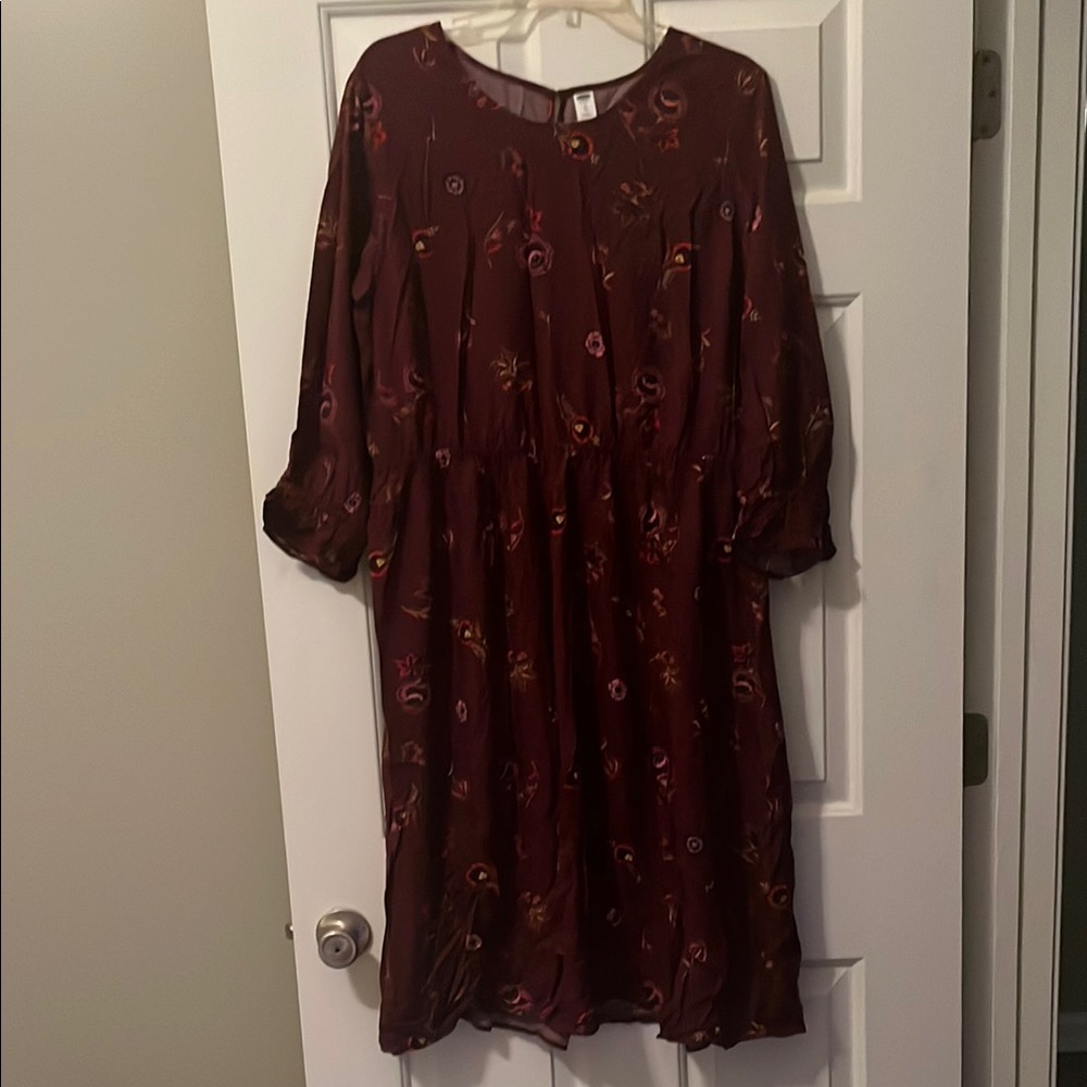 Old Navy Burgundy Floral Dress